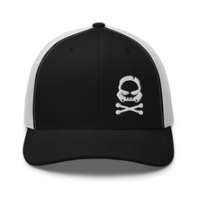 Load image into Gallery viewer, Cross Bones snapback hat, star wars snap back hat, stelekon trucker hat, stelekon art, Bad batch trucker hat, clothes, nerd hat, geek clothes, gamer clothes, esports clothes, comic con clothes, comic book, star trek, star wars, comics, star wars clothes, stormtrooper t-shirt,  star wars hat, nerd hat, nerdcore, Bad batch