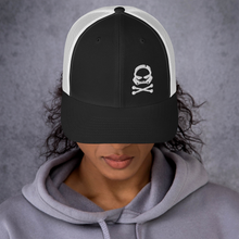 Load image into Gallery viewer, Cross Bones snapback hat, star wars snap back hat, stelekon trucker hat, stelekon art, Bad batch trucker hat, clothes, nerd hat, geek clothes, gamer clothes, esports clothes, comic con clothes, comic book, star trek, star wars, comics, star wars clothes, stormtrooper t-shirt,  star wars hat, nerd hat, nerdcore, Bad batch