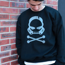 Load image into Gallery viewer, Bad Bones Sweater, stormtrooper sweatshirt, nerd sweater, star wars sweatshirt, stelekon art, clothes, nerd clothes, geek clothes, gamer clothes, esports clothes, comic con clothes, comic book, star trek, star wars, comics
